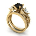 thumbnail image 1 of 1.89 ct Brilliant Round Cut Natural Onyx 14k Yellow Gold Solitaire with Accents Engagement Bridal Wedding Ring Band Set size 3.5, 1 of 7
