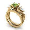 thumbnail image 1 of 1.89 ct Brilliant Round Cut Natural Peridot 14k Yellow Gold Solitaire with Accents Engagement Bridal Wedding Ring Band Set size 10.5, 1 of 7