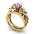 thumbnail image 1 of 1.89 ct Brilliant Round Cut Alexandrite 14k Yellow Gold Solitaire with Accents Engagement Bridal Wedding Ring Band Set size 8.5, 1 of 7