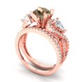 thumbnail image 1 of 1.89 ct Brilliant Round Cut Champagne 14k Rose Gold Solitaire with Accents Engagement Bridal Wedding Ring Band Set size 4.75, 1 of 7
