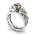 thumbnail image 1 of 1.89 ct Brilliant Round Cut Champagne 14k White Gold Solitaire with Accents Engagement Bridal Wedding Ring Band Set size 9.5, 1 of 7