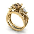 thumbnail image 1 of 1.89 ct Brilliant Round Cut Champagne 14k Yellow Gold Solitaire with Accents Engagement Bridal Wedding Ring Band Set size 7.5, 1 of 7