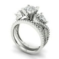 thumbnail image 1 of 1.89 ct Brilliant Round Cut Zircon 14k White Gold Solitaire with Accents Engagement Bridal Wedding Ring Band Set size 4.75, 1 of 7