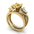 thumbnail image 1 of 1.89 ct Brilliant Round Cut Yellow Zircon 14k Yellow Gold Solitaire with Accents Engagement Bridal Wedding Ring Band Set size 3.5, 1 of 7
