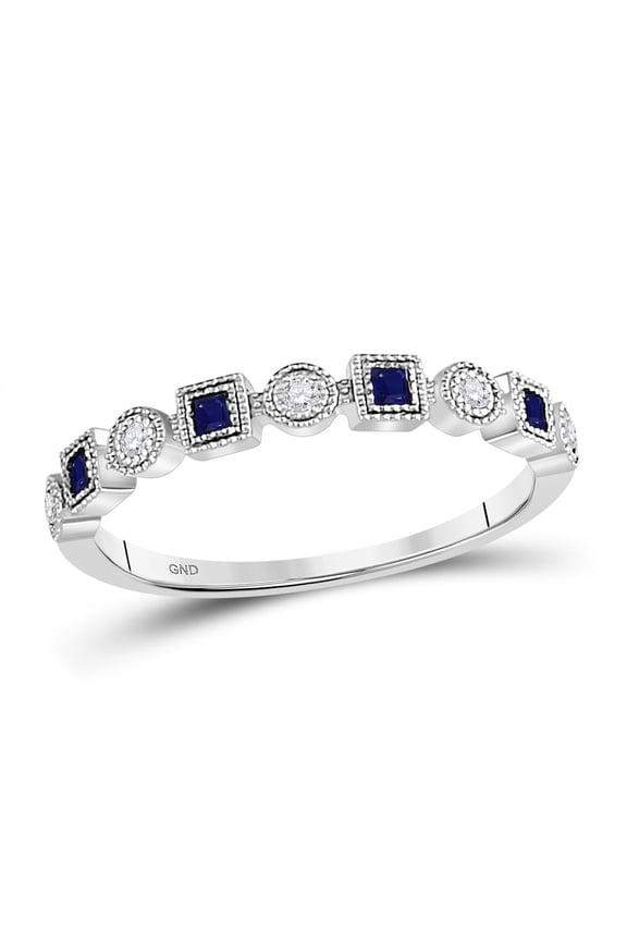 1/8CTW-DIA SAPPHIRE STACKABLE BAND