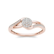 IMPERIAL 1/8Ct TDW Diamond 10K Rose Gold Diamond Cluster Fashion Ring