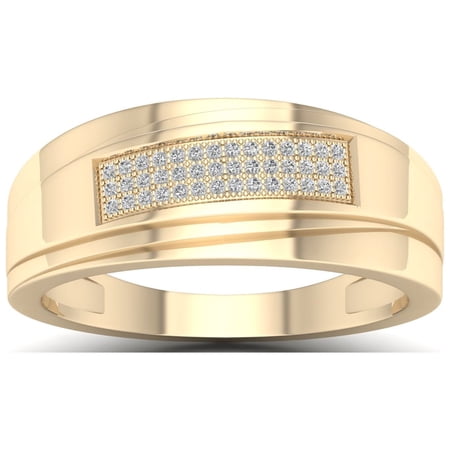 1/8Ct TDW Diamond 10k Yellow Gold Men's Ring