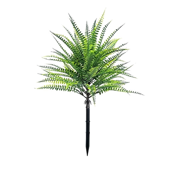 1.8Ft Artificial Fern Ground Stake, Lush Green Leaf Realistic Design, Potted Greenery for Outdoor Garden Layout, Courtyard Landscape and Spring Season Yard Decoration