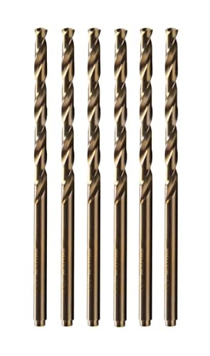 Century Drill & Tool 26008 M35 Cobalt Pro Grade Drill Bit, 1/8", 6-Pack, Made in The USA