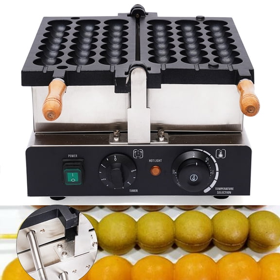 1.8KW Commercial Waffle Maker with LED Indicator Light, 110V, 50-300C/122-572F, Restaurant Breakfast Snack Machine for Home Kitchen Cafe Hotel Business
