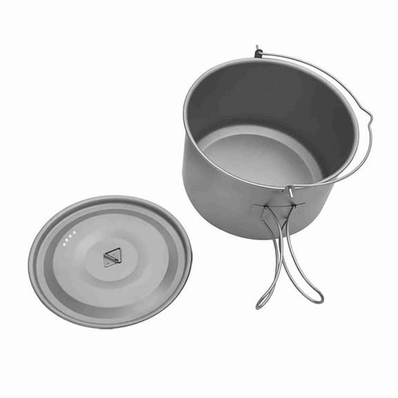 1.8L/3L Titanium Pot  Hanging Pot With Lid And Foldable Handle Outdoor Camping Hiking Backpacking Picnic