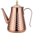 thumbnail image 1 of 1.8L(60oz) Stainless Steel Hammer Patterned Teapot With Removeable Infuser,Loose leaf cover,Copper, 1 of 4