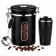 thumbnail image 1 of MoonTrek 60fl oz Airtight Coffee Canister with Scoop, Includes Insulated Mug, 1 of 7