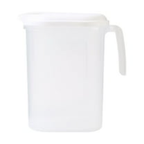 1.8L Cold Kettle with Lid White Plastic Eco-Friendly Beverage Jug Wide Mouth Hot/Cold Drinks Container for Lemonade Ice Tea Party (White)​