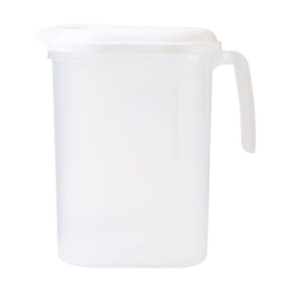 1.8L Cold Kettle with Lid White Plastic Eco-Friendly Beverage Jug Wide Mouth Hot/Cold Drinks Container for Lemonade Ice Tea Party (White)​