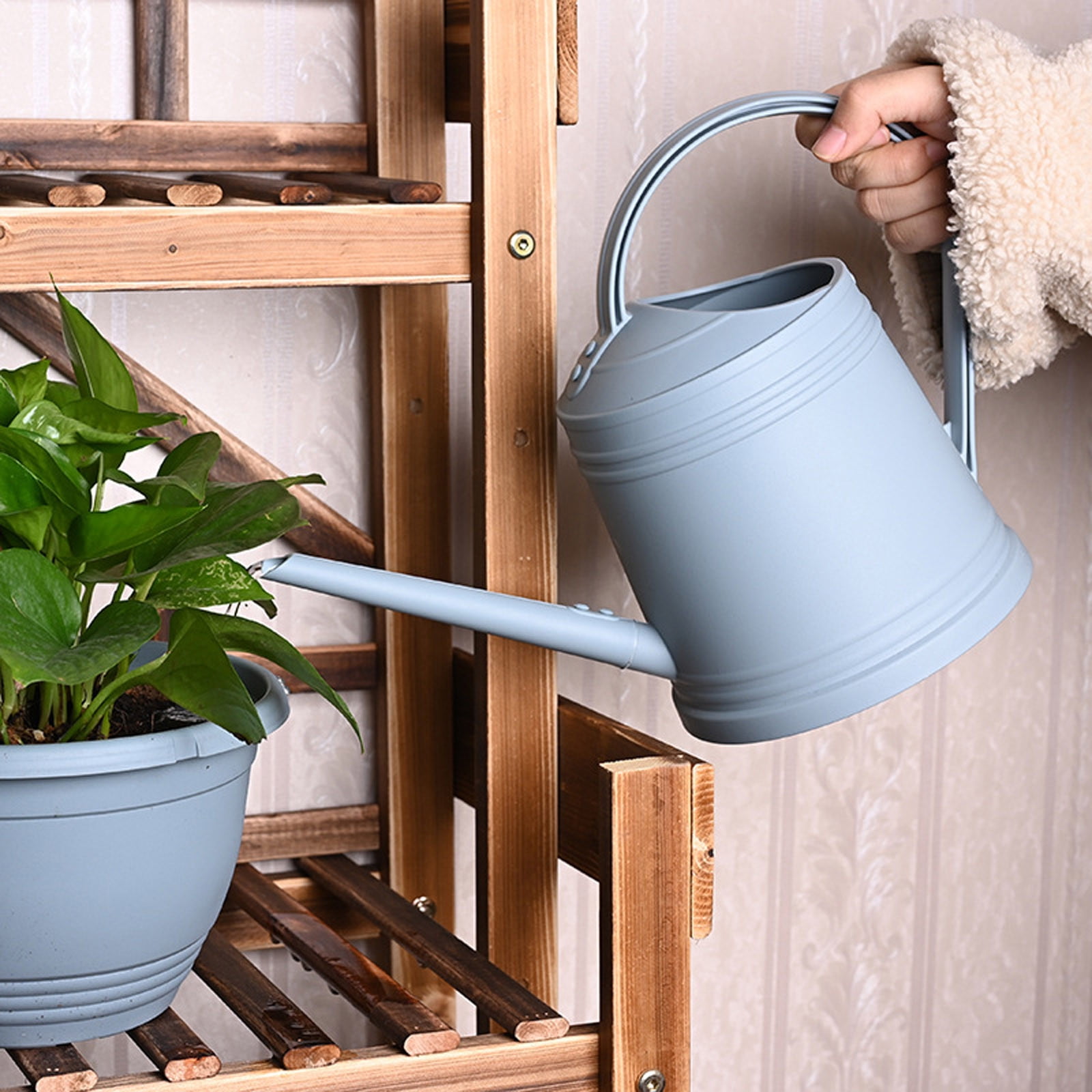 1.8L Long Spout Watering Can, Portable Plastic Garden Water Pot for Balcony & Indoor Plants