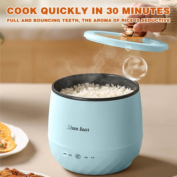 1.8L Mini Rice Cooker & Steamer, Multifunctional Electric Pot for Cooking, Soup, Oatmeal, One-Person Meals