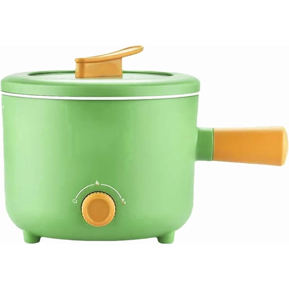 Ruspela 1.8L Multi-Function Electric Pot, 600W Mini Rice Cooker, Non-Stick Pan, 2-Speed Portable Hot Pot for Steak, Eggs, Fried Rice, Pasta & Soup