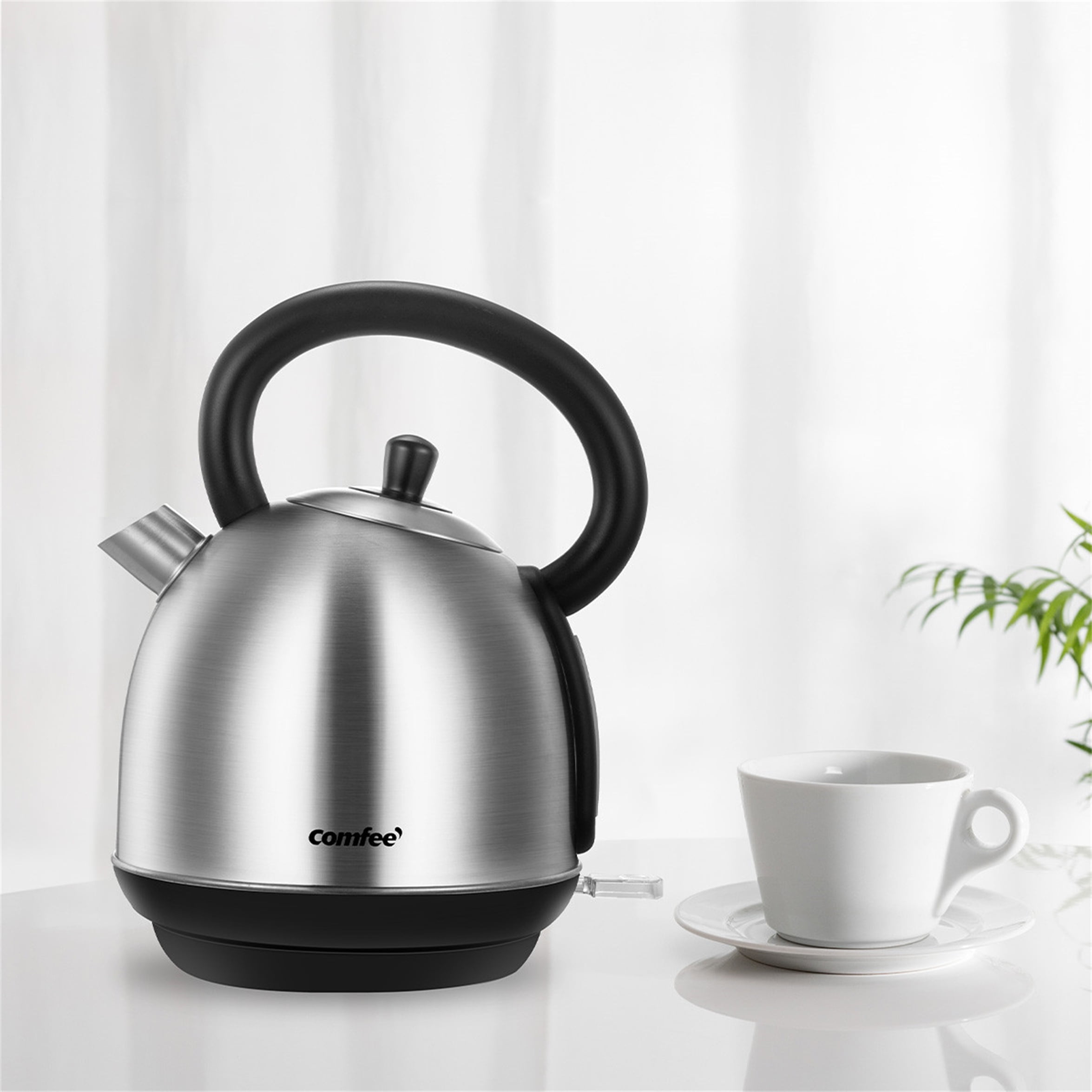 Stainless Steel Electric Kettle Large Capacity Automatic Power Off  Thickening l Anti-Dry Electric Kettle@Silver