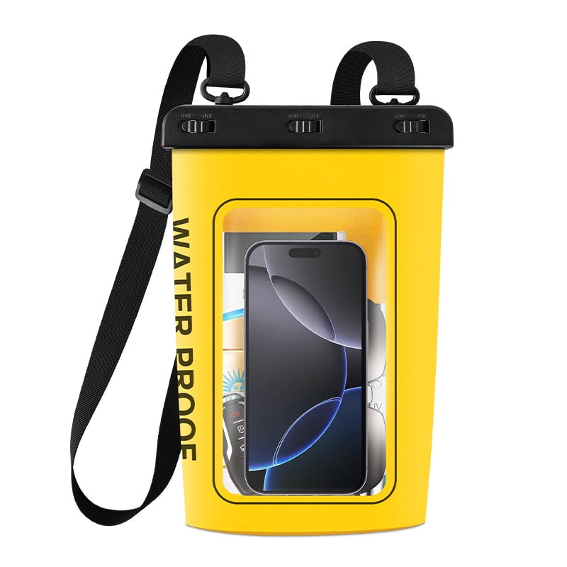 1.8L Waterproof Phone Pouch with Neck Strap, Universal Dry Bag for iPhone 16 15 14 13 Pro Max, Galaxy S24 S23 S25, Fits Up to 8", Ideal for Beach, Boating, Swimming, Travel, Durable PVC Material