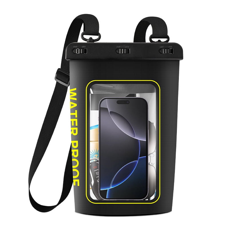1.8L Waterproof Phone Pouch with Neck Strap, Universal Dry Bag for iPhone 16 15 14 13 Pro Max, Galaxy S24 S23 S25, Fits Up to 8", Ideal for Beach, Boating, Swimming, Travel, Durable PVC Material