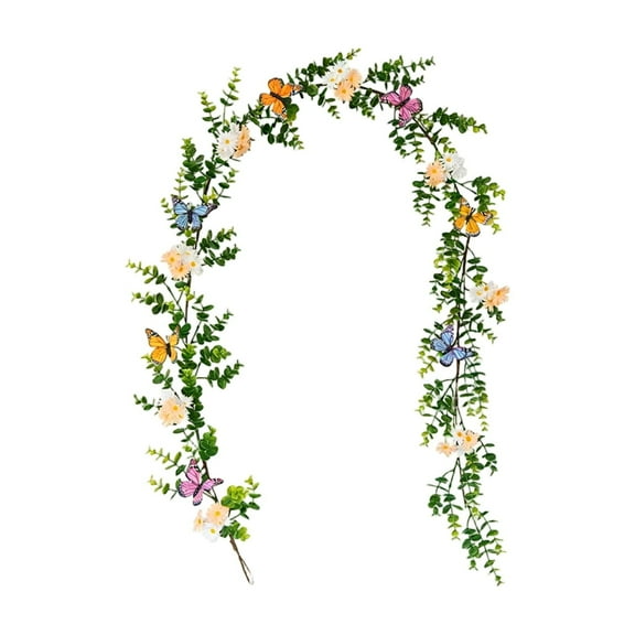 1.8M Daisies & Eucalyptus Wreath Spring Decor for Indoor & Outdoor