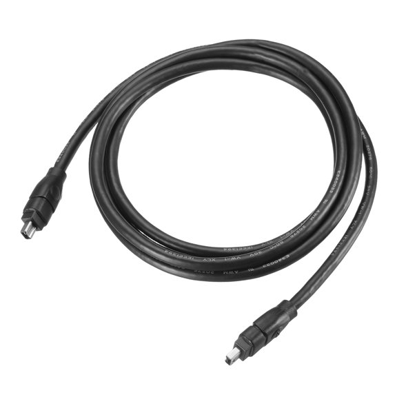 1.8M IEEE 1394 Cable, 4 Pin Male to 4 Pin Male 800Mbps Adapter Cable Data Converter for DV, Digital Camera, Black
