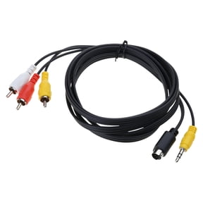 1.8M S Video 4Pin With 3.5mm Stereo Male To 3RCA Male Composite Video Cable Replacement For Connecting To HDTV