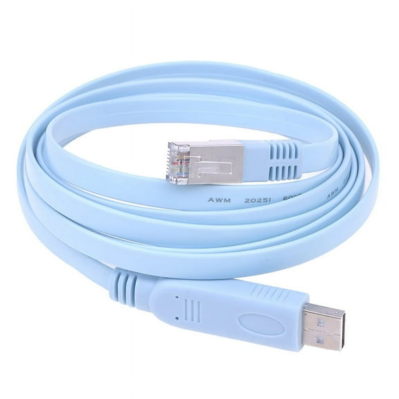 1.8M USB To RJ45 USB To RS232 Serial To RJ45 CAT5 Console Adapter Cable Cord For Cisco Routers New