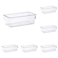 thumbnail image 1 of 1-8PC Drawer Organizers Clear Storage Bins 2 Sizes with Non Pads Versatile Desk Tray for Kitchen Bathroom Office Dresser Drawer Organizer for Jewelry Makeup Junk Gadgets, 1 of 9