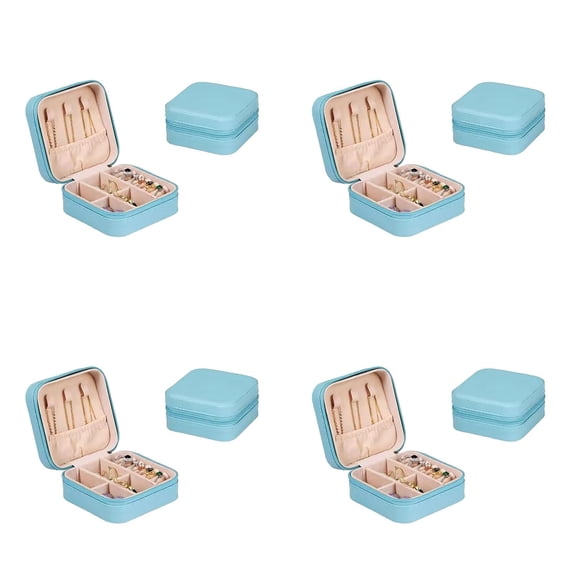1-8PC Mini Travel Jewelry Case Bridesmaid Proposal Gift Box Small PU Leather Earring Organizer Bulk Portable Holder for Rings Necklaces Bracelets
