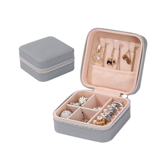 1-8PC Mini Travel Jewelry Case Bridesmaid Proposal Gift Box Small PU Leather Earring Organizer Bulk Portable Holder for Rings Necklaces Bracelets