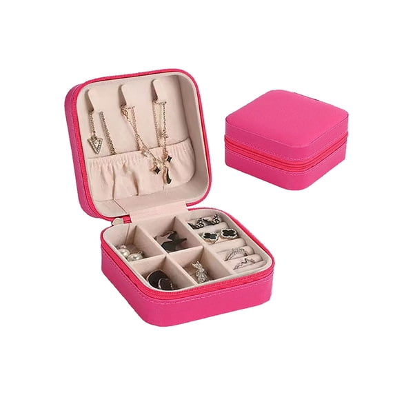 1-8PC Mini Travel Jewelry Case Bridesmaid Proposal Gift Box Small PU Leather Earring Organizer Bulk Portable Holder for Rings Necklaces Bracelets