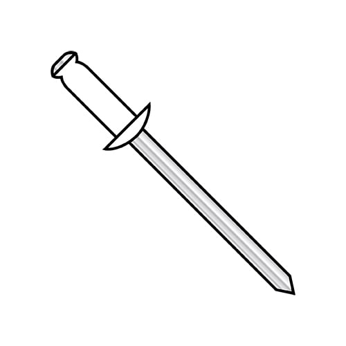1/8X.18-.25 Aluminum Rivet With Aluminum Mandrel With White Eyelet (Pack Qty 10,000) BC-ADA44W