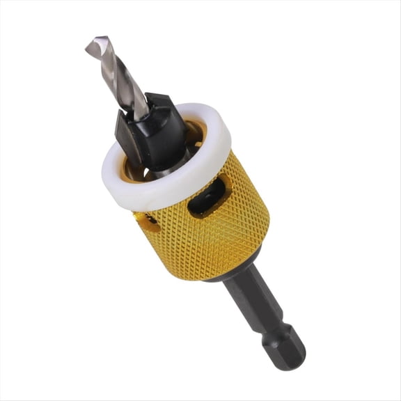 1/8X3/8inch Carbide Tipped Countersink Drill Bits with Low Friction Depth Stop,1/4inch Hex Shank Countersink Drill