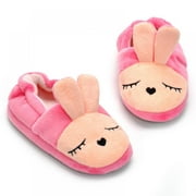 1-8Y Kids Winter Cartoon Plush Slip-ons Comfort Indoor Non - slip Shoes for Toddler Girls and Boys