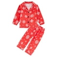thumbnail image 1 of 1-8Y Toddler Boys Girls Satin Silk Long Sleeve Christmas Pajamas Set Kids Button Down 2PCS Pjs Sleepwear, 1 of 8