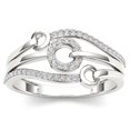 thumbnail image 1 of 1/8ct TW Diamond 10K White Gold Stacked Loop Fashion Ring, 1 of 5