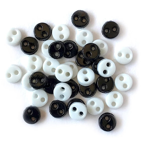 Buttons Galore Micro Buttons-black & White