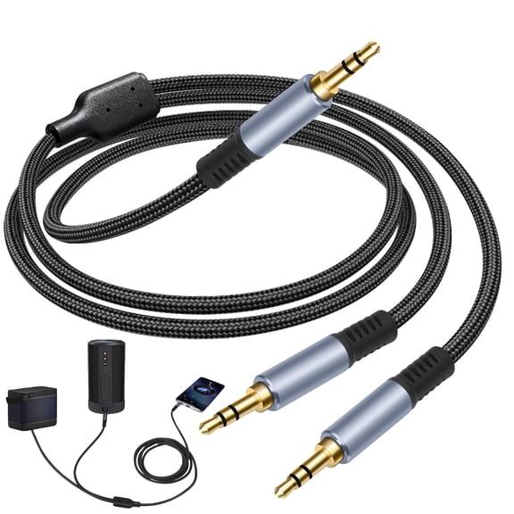 1/8in TRS Y-Splitter Stereo Audio Cable 3.5mm Stereo Y-Splitter Cable Male To Dual Male for Speakers Headphone Cell Phone PC Laptop，2M