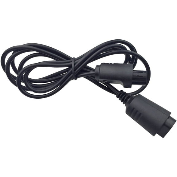 1.8m(5.9ft) Gamepad Extension Cable for N64 Controller Extender Connection Cord Flexible Wire Cord Black Game Accessory