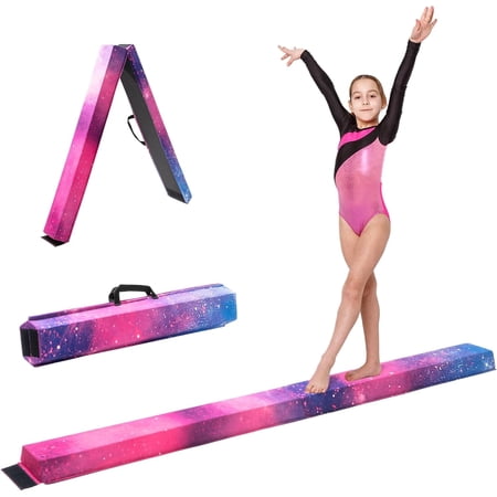 1.8m Folding Balance Beam,Purple Portable Gymnastic Beam