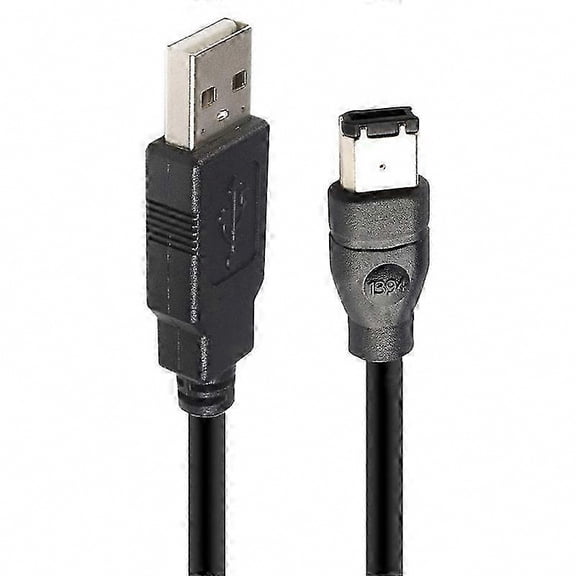 1.8m IEEE 1394 to USB 2.0 Male Adapter Cable, 6 Pin Firewire Converter Cord