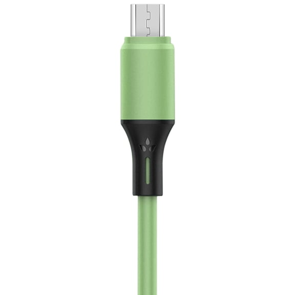 1.8m Liquid Silicone Fast Charging Data Cable for Android with USB 2.0 Speed 480Mbps Ladder Design for Phone Cases Green