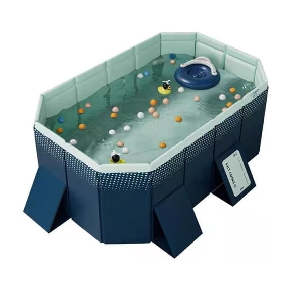 1.8m Non-Inflatable PVC Folding Pool, 240GAL Summer Bath & Cooling Pool for Outdoor Patio, Garden, Beach
