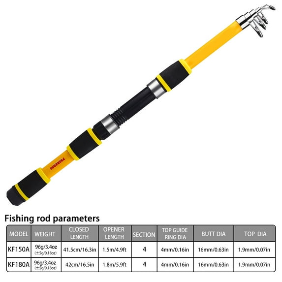 1.8m Portable Sealing Pole Throwing Rod Remote Throw Rods Fiberglass Telescopic Fishing Rod Gear Ratio Spinning Fishing Reel