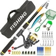 thumbnail image 1 of 1.8m Telescopic Fishing Rod & Spinning Reel & Fishings Bag & Fishings Lure Kit, Telescopic Fishing Pole and Reel Combos for Starter Travel Saltwater Freshwater, Gifts for Men, 1 of 7
