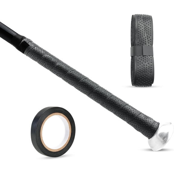 1.8mm Bat Grip, Great-Tacky Bat Wrap, Non-Slip Dotted Baseball Bat Tape, 43'' Batting Grip for Baseball & Softball Bats, with 10M Black Electric Tape