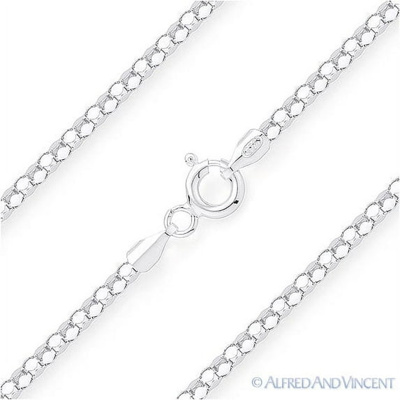 1.8mm Coreana Link Italian Chain Necklace in 925 Sterling Silver w/ Rhodium