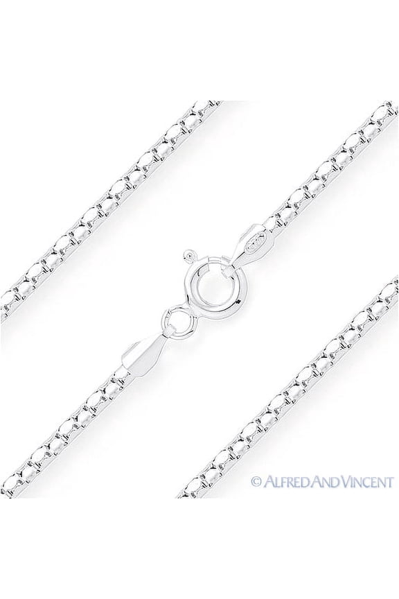 1.8mm Coreana Link Italian Chain Necklace in 925 Sterling Silver w/ Rhodium